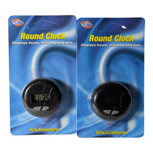 Round Clock" 2 PK Which Is A Digital Battery-Operated Clocks An Auto Accessory